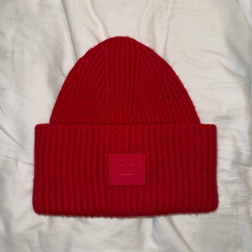 Acne Studios Red Face Beanie